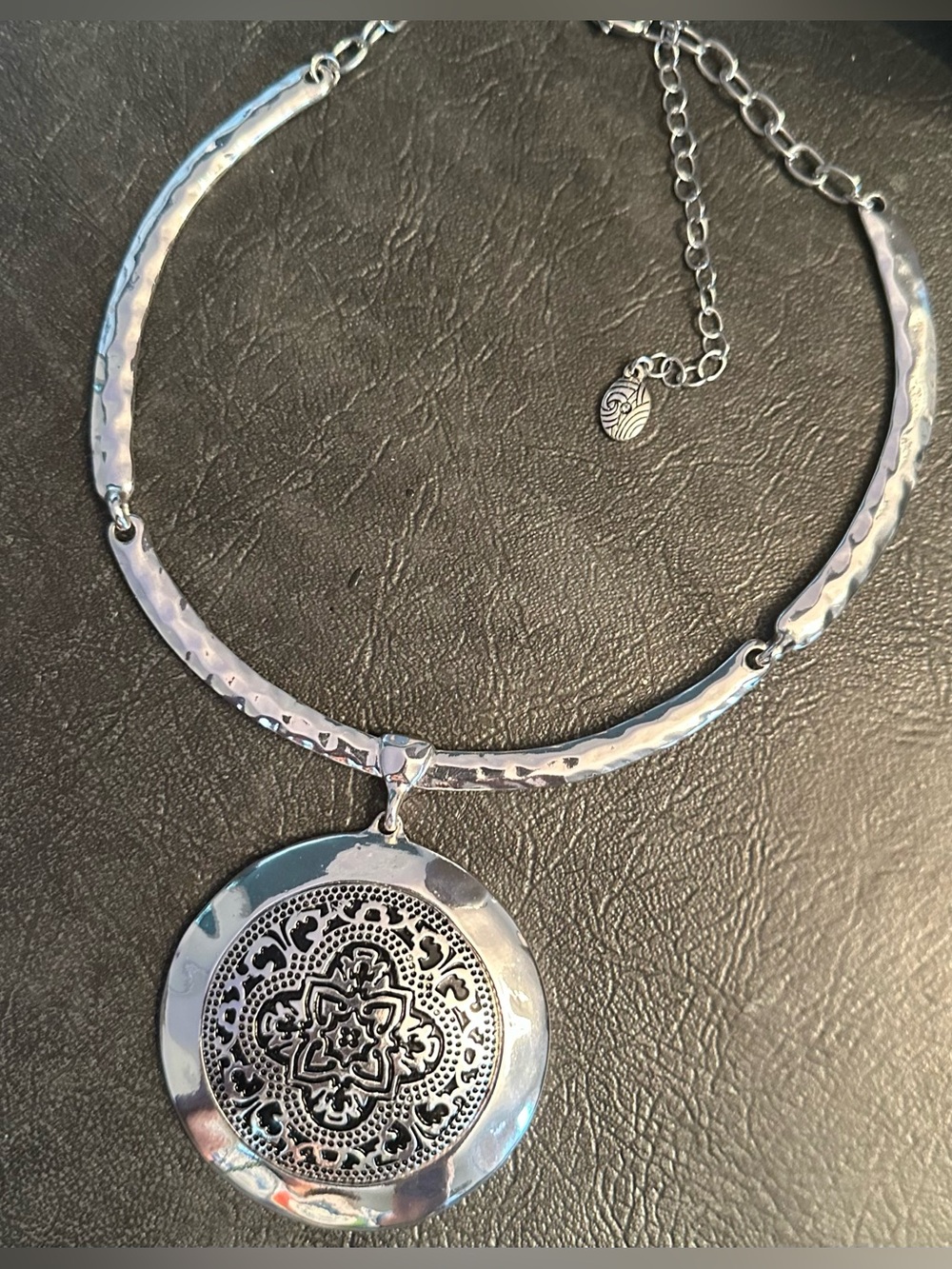 Silver-Tone Filigree Medallion Necklace - Women Jewelry